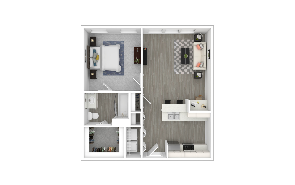 3D Furnished Floorplan - A1