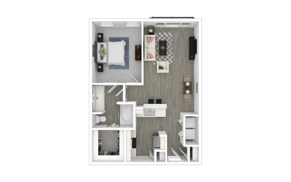 3D Furnished Floorplan - A2
