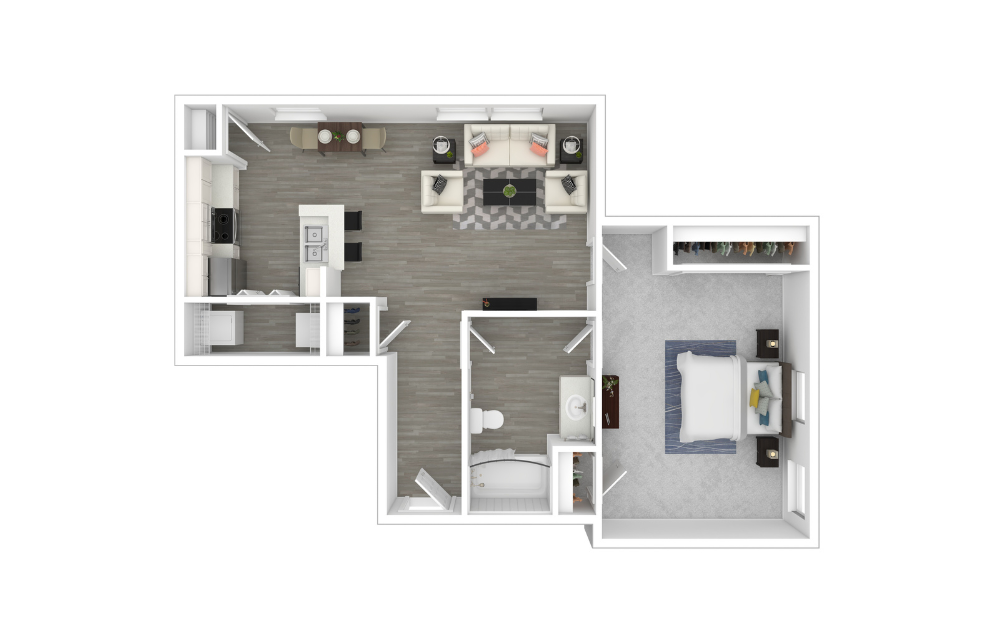 3D Furnished Floorplan - A8