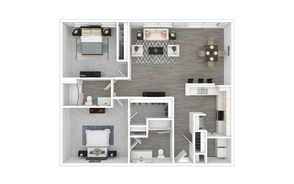 3D Furnished Floorplan - B3