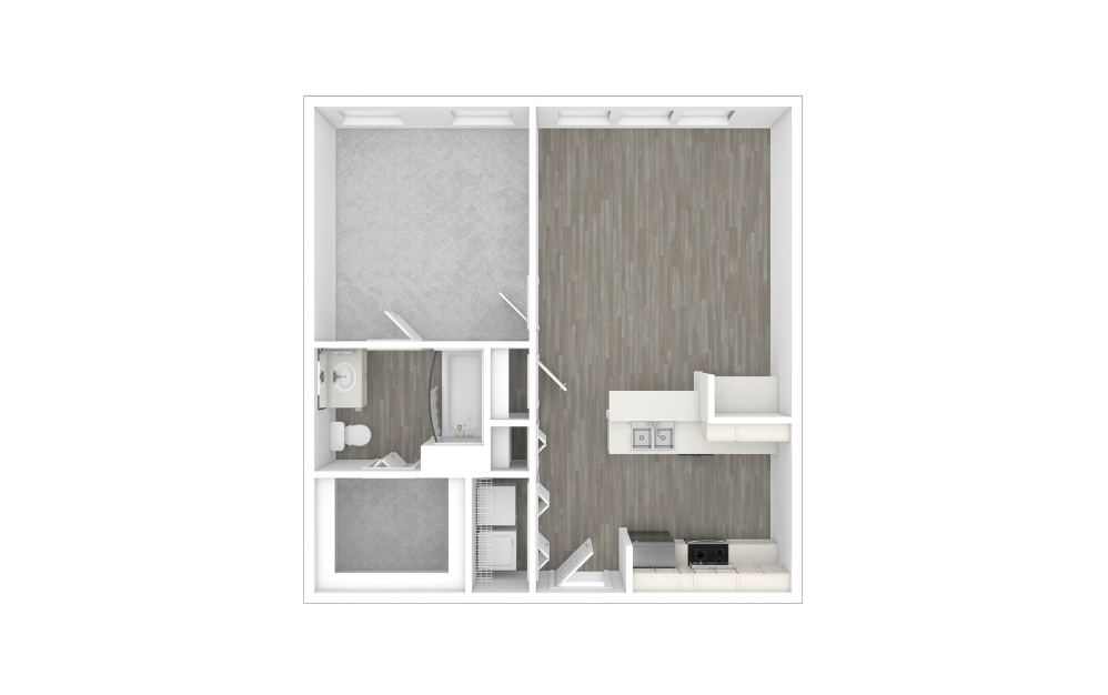 3D Unfurnished Floorplan - A1