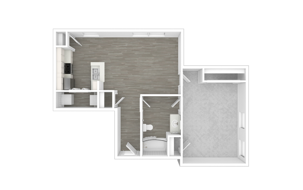 3D Unfurnished Floorplan - A8
