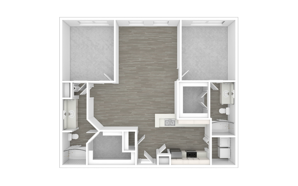3D Unfurnished Floorplan -  B2