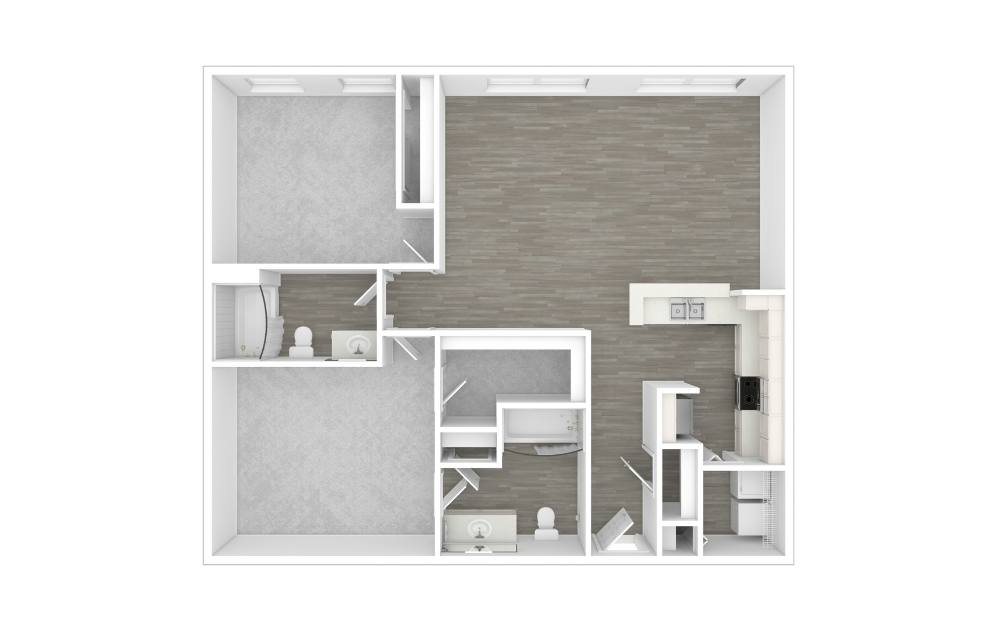 3D Unfurnished Floorplan -  B3